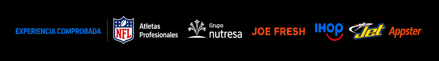 Experiencia comprobada: NFL y atletas profesionales, Grupo Nutresa, Joe Fresh, IHOP y más marcas globales